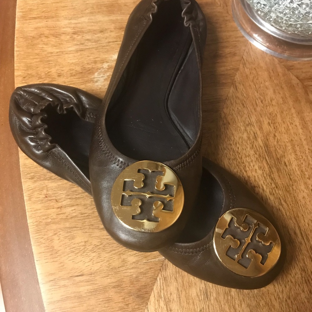 Tory Burch Reva Leather Ballet Flats 7-M